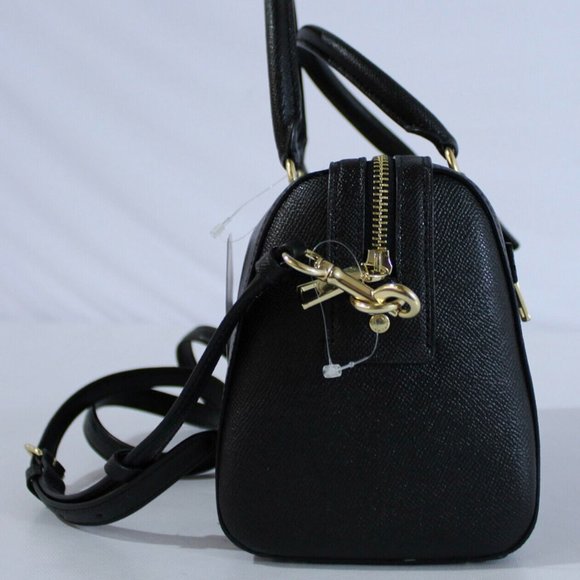 $198 *NEW* COACH Black/Gold SATCHEL - Picture 5 of 8